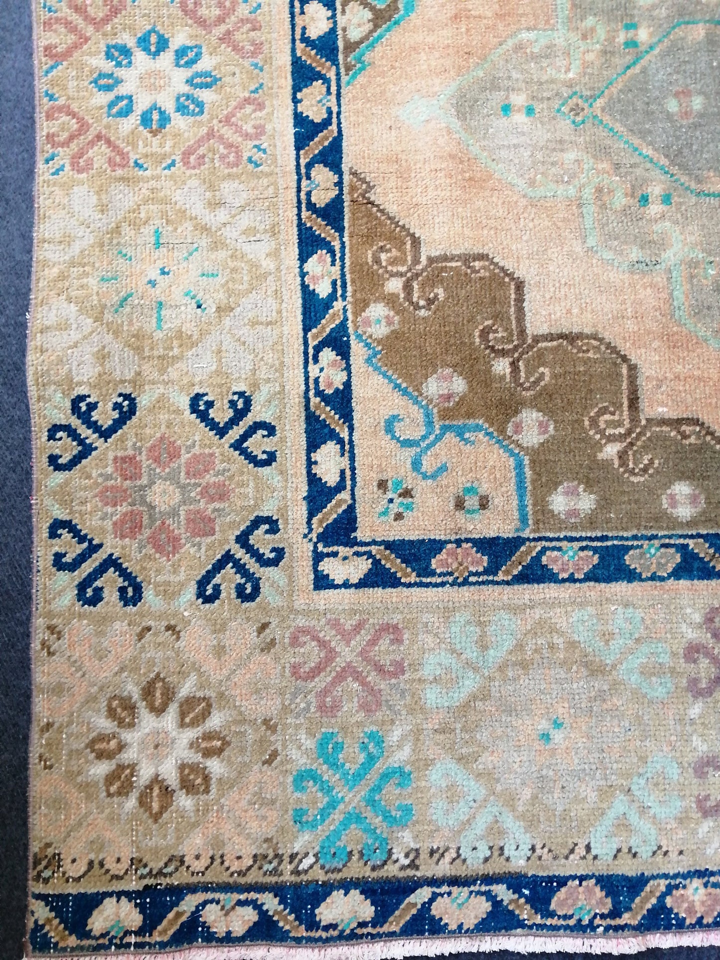 13 x 4.8 Runner Oushak Runner Rug, Turkish Runner Rug, Vintage Runner Rug, Hallway Runner Rug, Kitchen Runner Rug Wool Runner Rug