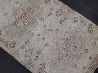 Neutral Vintage Runner Rug 2.7 x 8.5 Muted Turkish Runner Rug Distressed Runner Rug Hallway Runner Rug Kitchen Runner Rug Hallway Runner