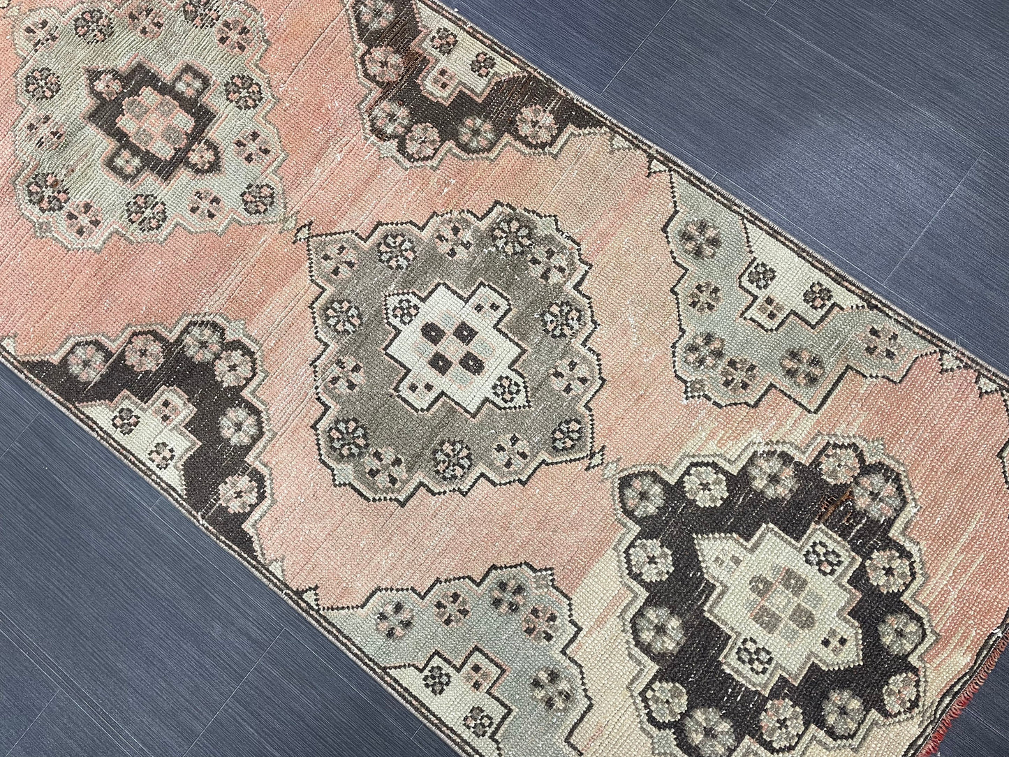 Vintage Runner Rug Vintage Oushak 2.8 x 10.3 Runner Rug Hallway Runner Rug Turkish Kitchen Runner Rug Antique Wool Persian Runner Rug