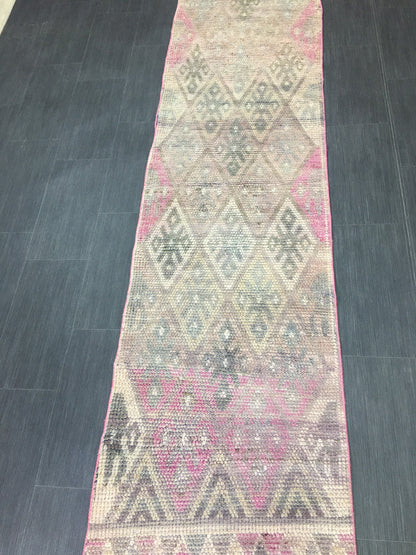 Handmade Runner Rug 2.4 x 8.5 Turkish Runner Rug Vintage Runner Rug Hallway Runner Rug Kitchen Runner Rug Wool Runner Rug Wool Oushak Rug