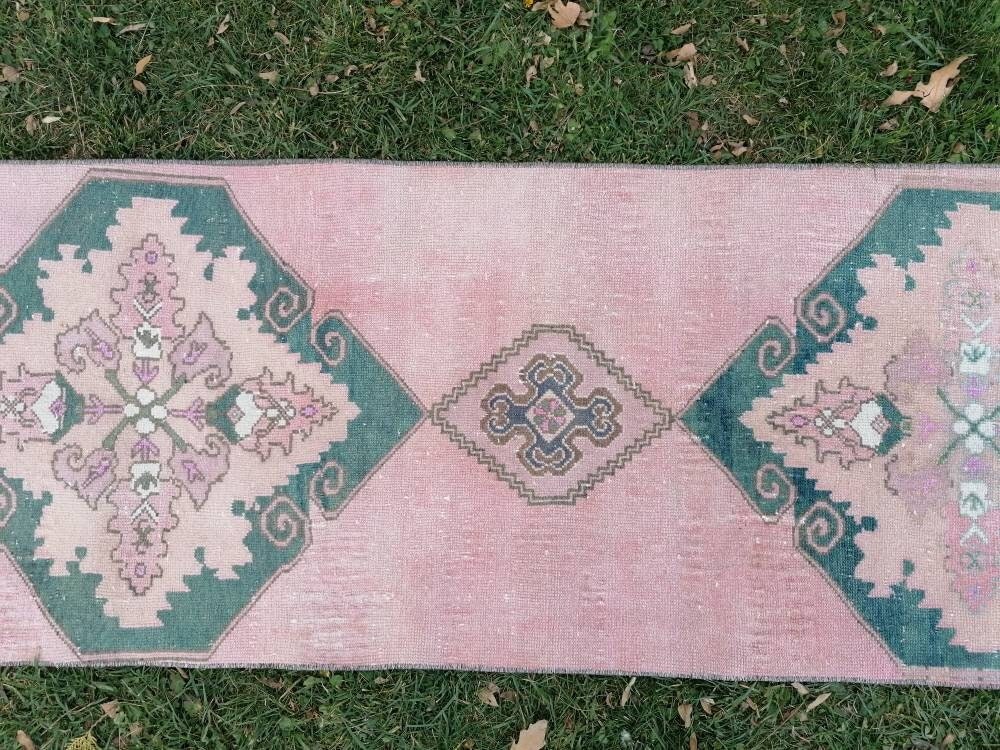 Vintage rug, runner wool rug  hallway handmade runner, distressed kitchen runner rug 2'3x8'6 feet