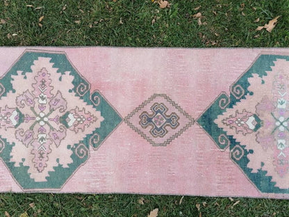 Vintage rug, runner wool rug  hallway handmade runner, distressed kitchen runner rug 2'3x8'6 feet