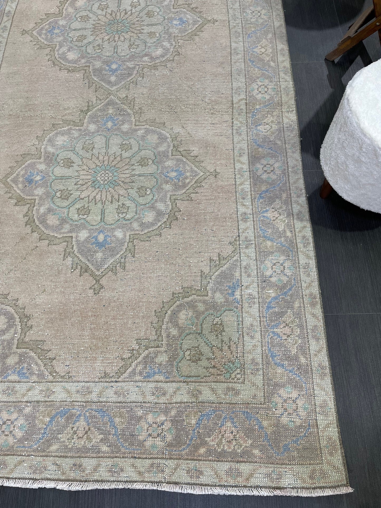 Muted Turkish Runner Rug Turkish Oushak 4.4 x 11.2 Runner Rug Vintage Runner Rug Hallway Runner Rug Kitchen Runner Rug Wool Runner Rug