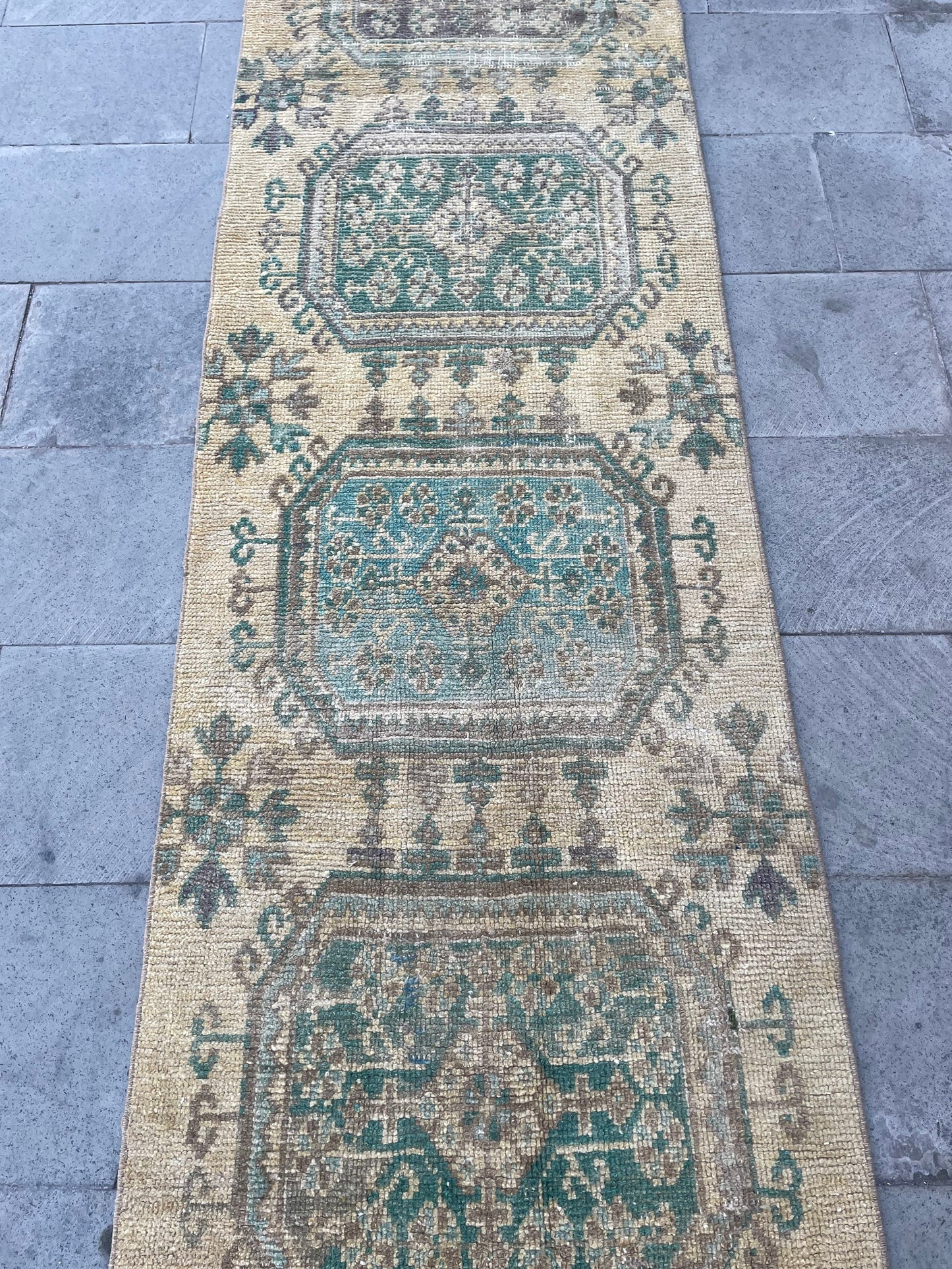 Vintage Hand Knotted 2.5 x 19.6 Extra Long Turkish Runner Very Long Stairs Runner Rug Vintage Runner Rug XL Oriental Runner Staircase Runner