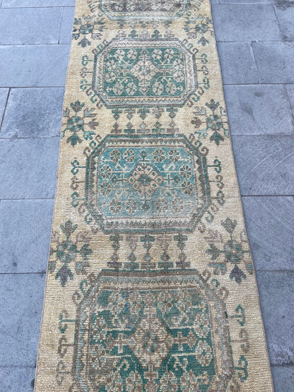 Vintage Hand Knotted 2.5 x 19.6 Extra Long Turkish Runner Very Long Stairs Runner Rug Vintage Runner Rug XL Oriental Runner Staircase Runner