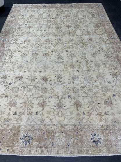 Large OUSHAK RUG, TURKISH 6.5 x 9.5 Rug, Vintage Oushak quality Rug, Vintage Rug Wool Handmade Rug, Hand Knotted Rugs, Persian Rug
