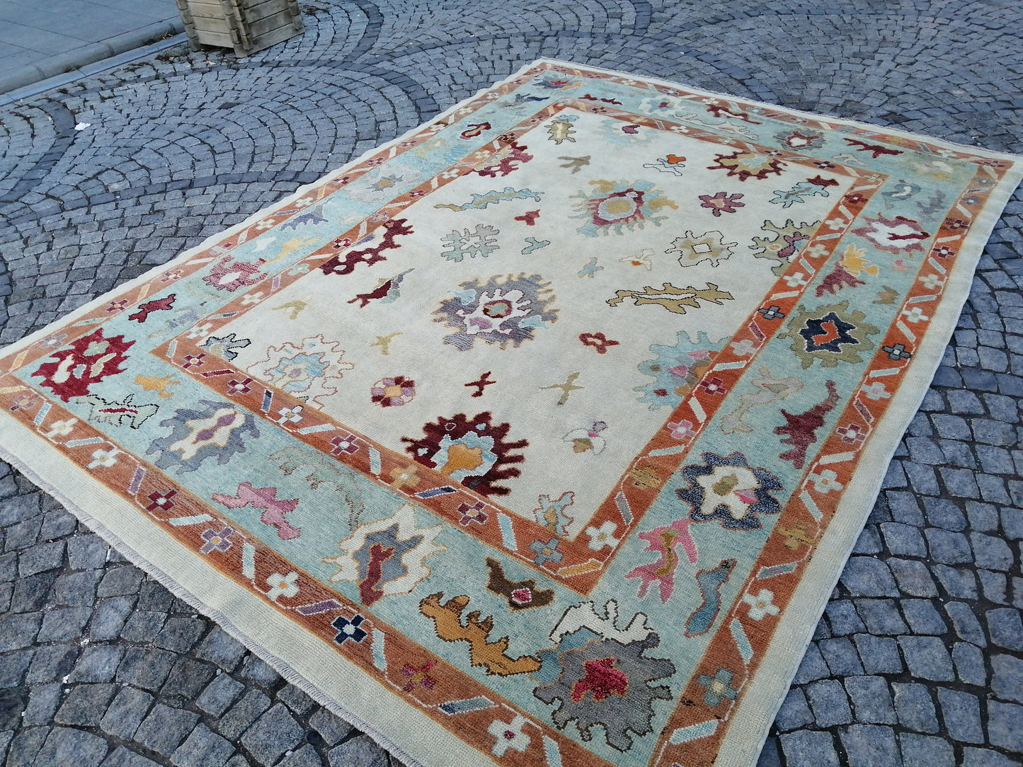 9 by 12 OUSHAK RUG TURKISH Oushak Rug Vintage Oriental Rug  Wool Handmade 9x12 Rug Hand Knotte Rug Hand Made Rugs, Made In Turkey Oushak Rug