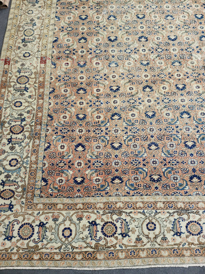 Antique Oushak RUG, Anatolian 9 x 12.6 Rug, Turkish Rug, Hand Knotted Rug, Vintage Wool Rug, Handmade Rug, Large Persian Rug