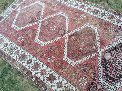 4.5 x 8.2 Vintage kurdish runner rug - handmade rug, Wool runner rug