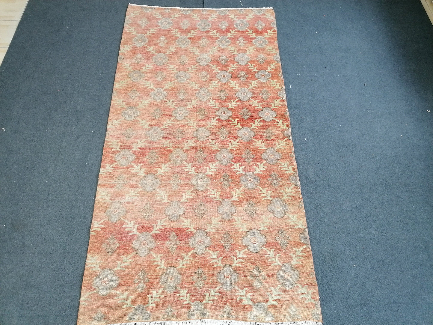 Oushak turkish rug, vintage turkish rug,oushak vintage rug,vintage rug,kitchen rug, vintage anatolian rug,unique hand made bohemian 8'4x4'4