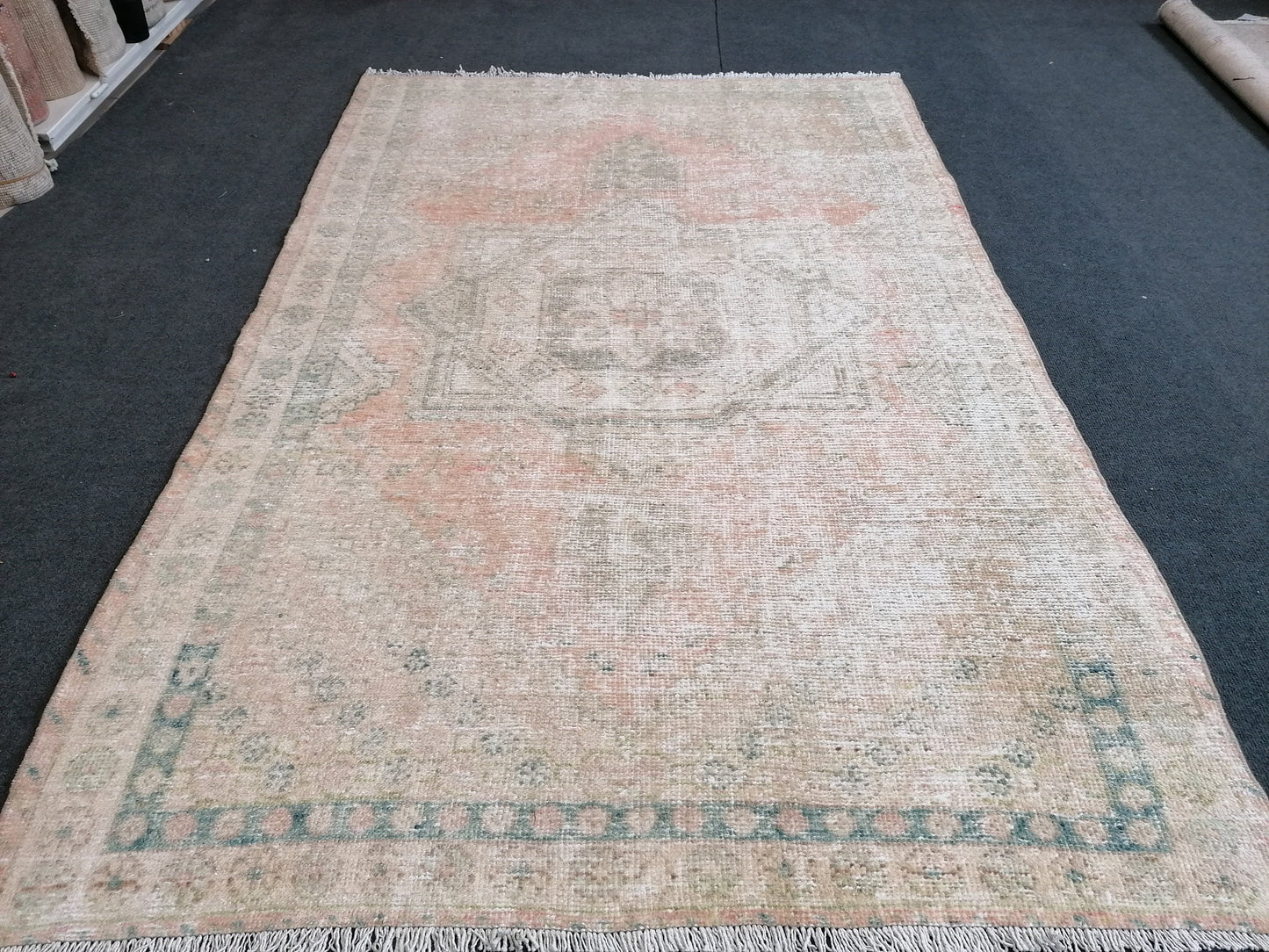 Turkish rug, vintage turkish rug,oushak vintage rug,vintage rug,kitchen rug, vintage anatolian rug,unique hand made bohemian 6'5x4'2