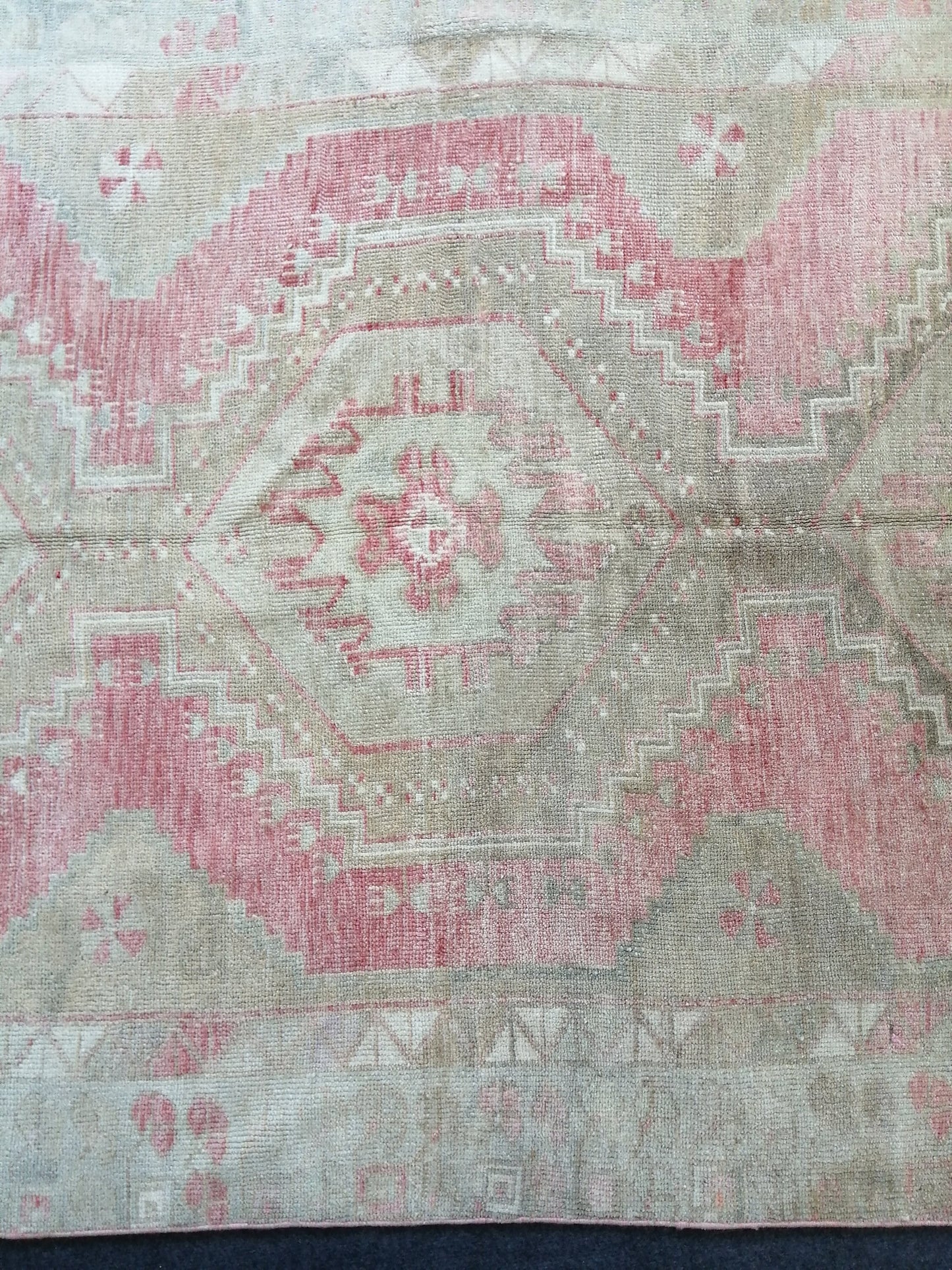 MUTED OUSHAK RUG 5x8 Faded Wool Rug, Turkish Oushak Rug, Farmhouse Rug, Vintage Rug, Oriental Rug Pink Wool rug