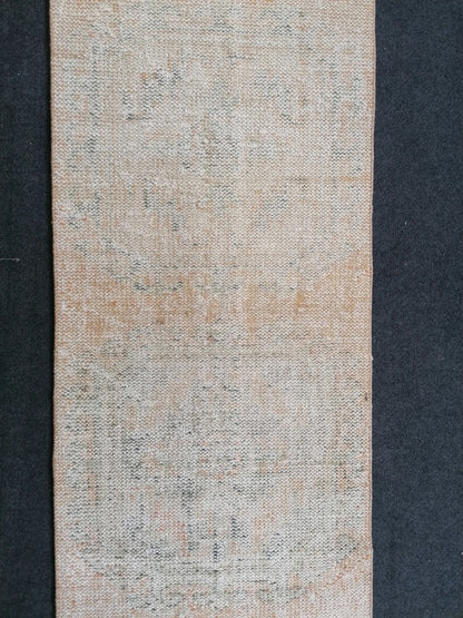 12''2x2'4 distressed runner rug turkish runner rug muted vintage runner rug faded hallway runner rug kitchen runner rug wool runner rug