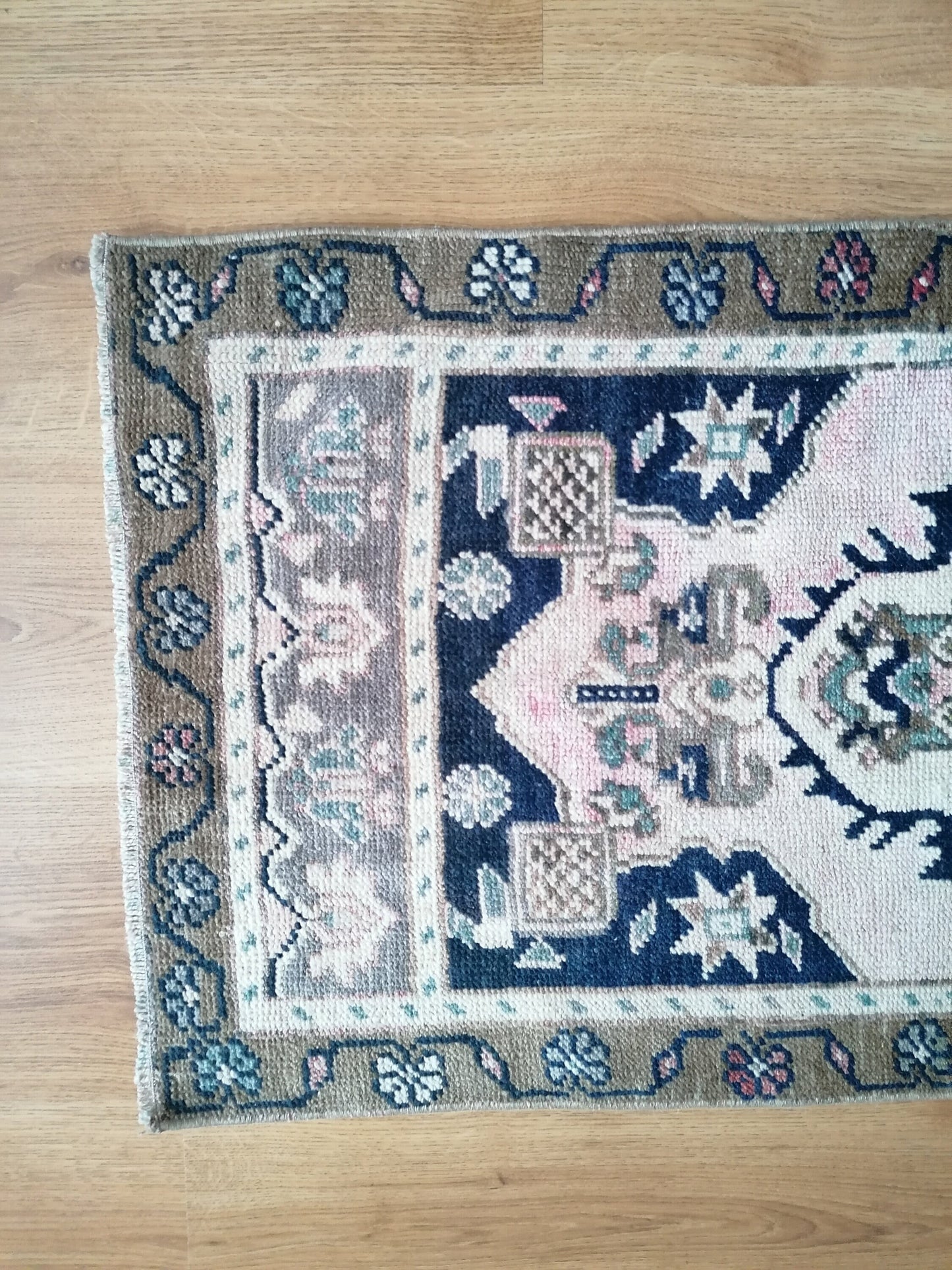 Oushak wool rug, turkish small rug vintage unique hand made rug kitchen rug bohemian rug 1'8x3'6 feet