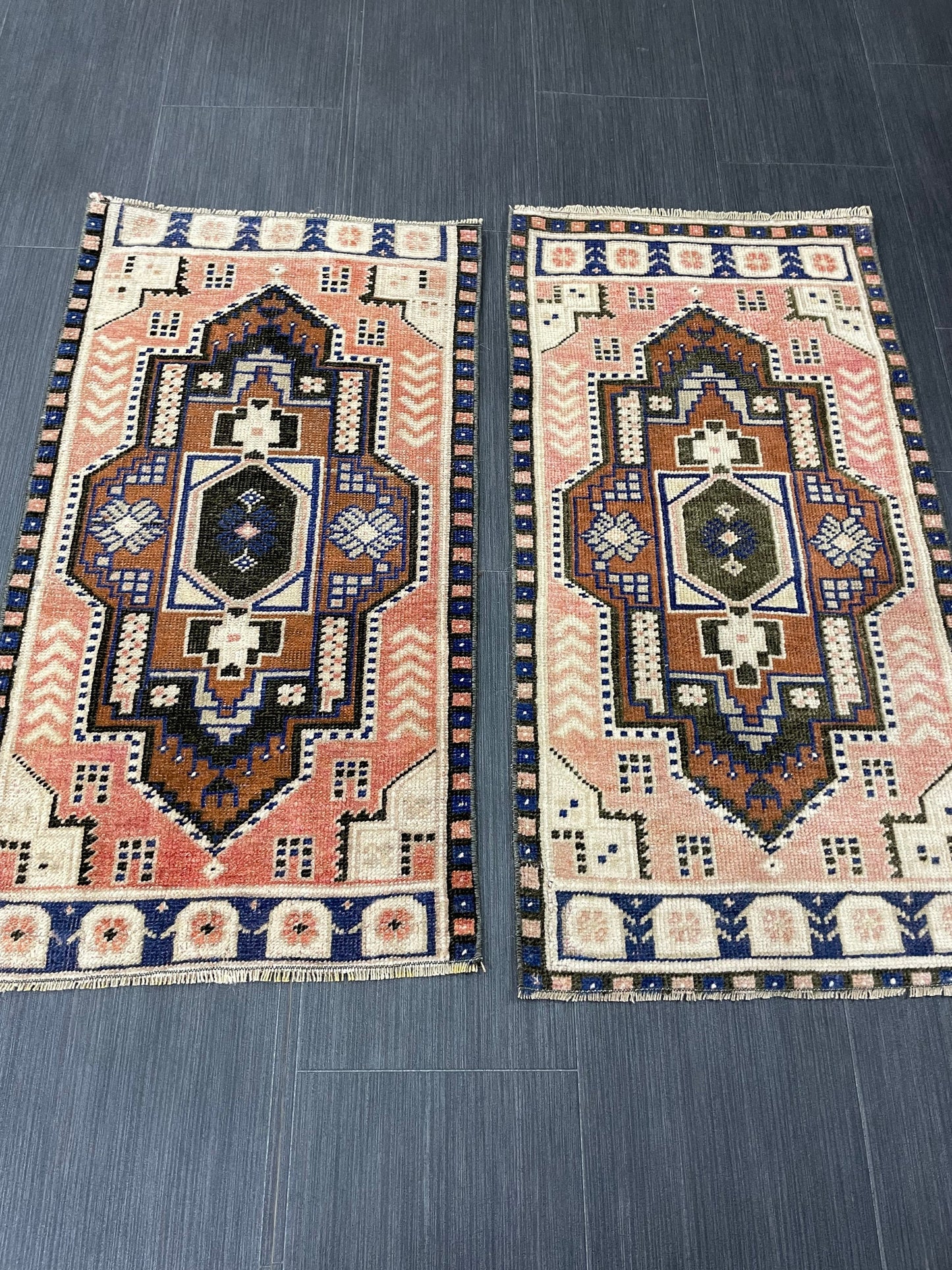 Coordinating Small Rug Turkish Rug Mini Twin Small Area Rug 1.6 x 3 Turkish Pair of Persian Hand Made Rug Matching Oriental Vintage Rug