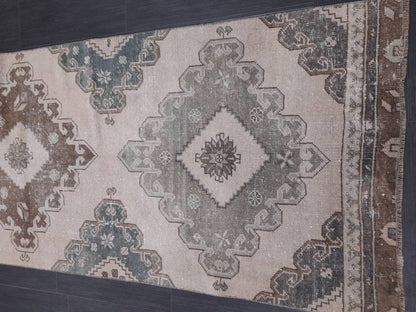 Distressed Runner Rug 2.8 x 12.3  Vintage Turkish Runner Rug Vintage Runner Rug Hallway Runner Rug Kitchen Runner Rug Wool Runner Rug