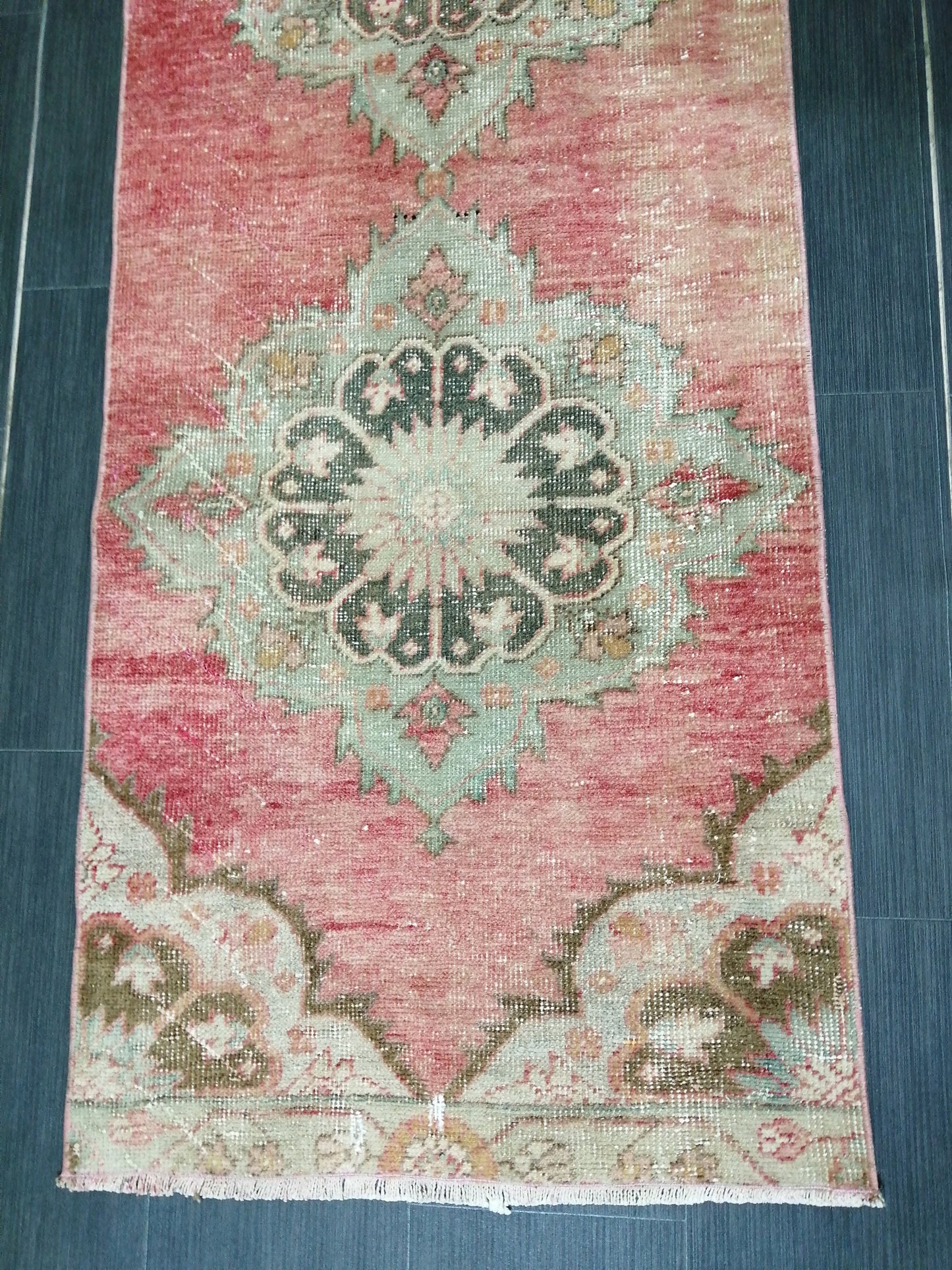 2.4 x 9.2 Oushak Runner Rug Turkish Runner Rug Vintage Runner Rug Hallway Runner Rug Kitchen Runner Rug Wool Runner Rug Wool Oushak Rug