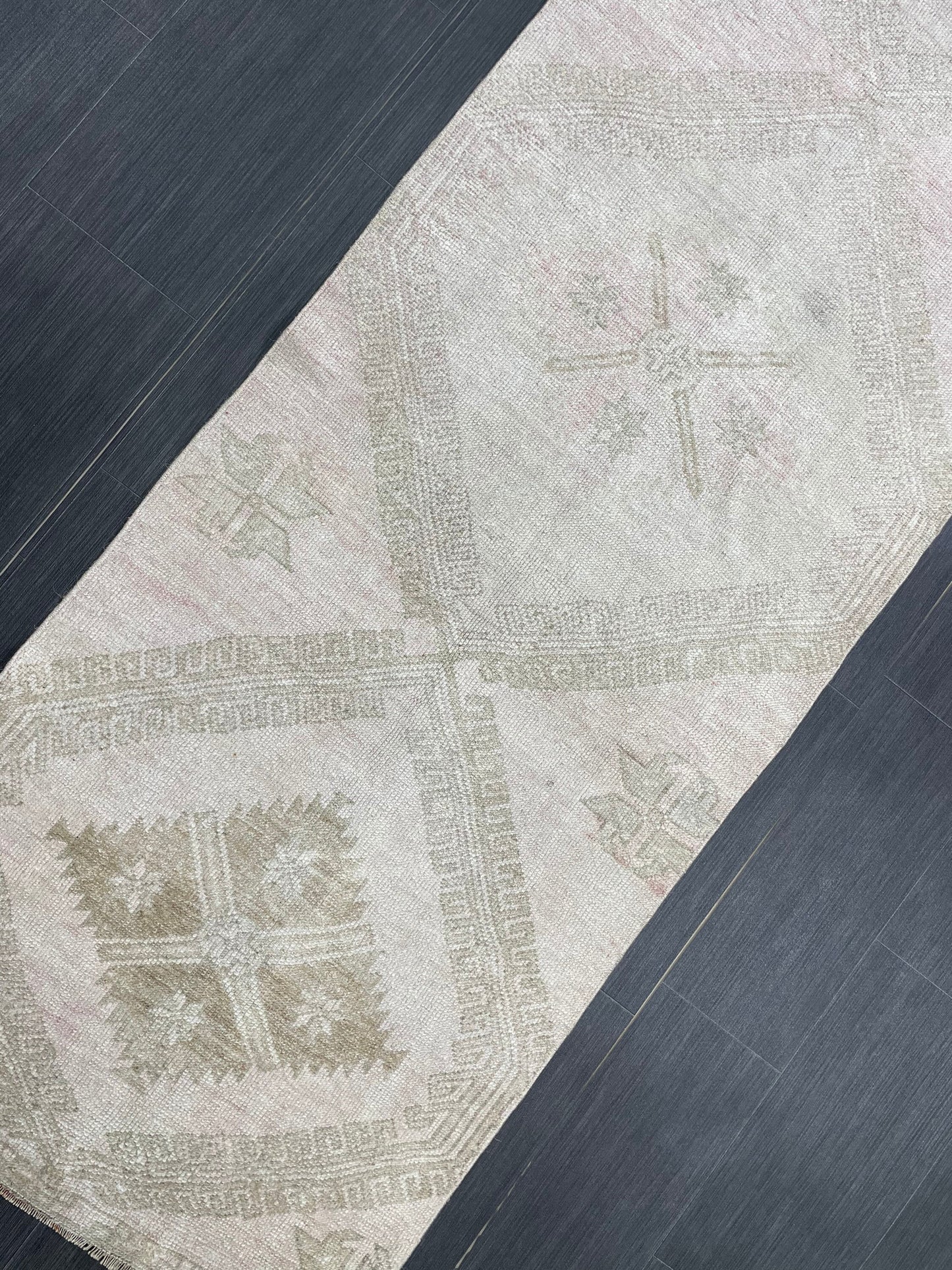 Muted Oushak Runner 2.7 x 13.4 Rug Turkish Runner Rug Vintage Runner Rug Long Hallway Runner Rug Kitchen Runner Rug Wool Runner
