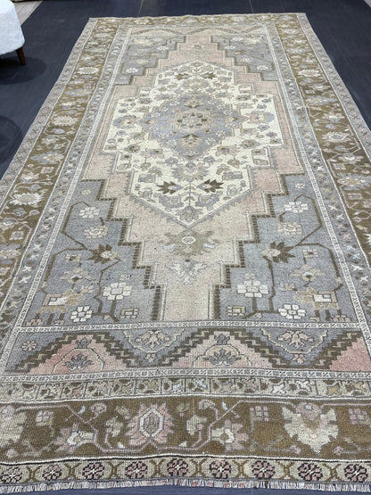 Handmade Rug, 5.7 x 10.9 Hand Knotted Rug, Oushak Rug, Rustic Rug, Bohemian Rug, Turkish Rug, Antique Rug, Vintage Rug, Wool rug