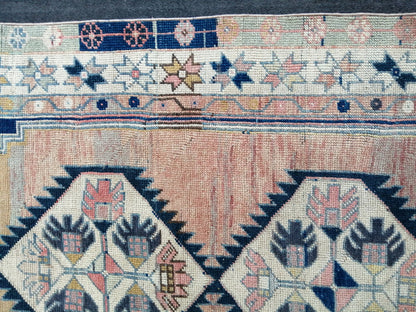 7.5 X 4 TURKISH Rug, wool Oushak Rug, Rustic Oushak Rug, Boho Rug, Vintage Turkish Rugs, Farmhouse Rug, Vintage Rug, Oushak Rug, Wool rug