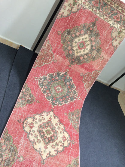 12.5 x 2.8 Oushak Runner Rug Turkish Runner Rug Vintage Runner Rug Hallway Runner Rug Kitchen Runner Rug Wool Runner Rug Wool