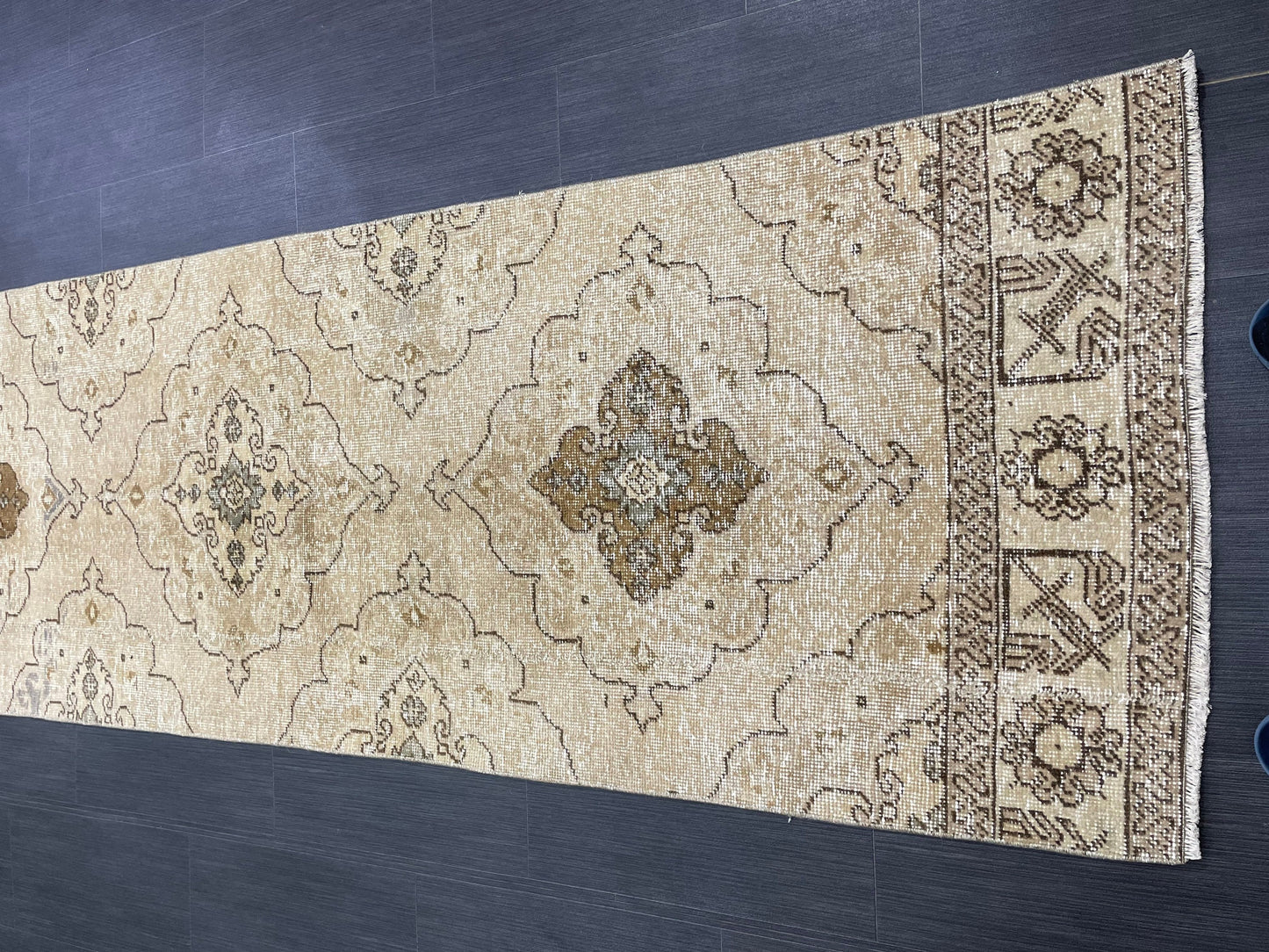 Hand Knotted Runner Rug Turkish Runner 2.7 x 13.5 Rug Vintage Runner Rug Hallway Runner Rug Kitchen Runner Rug Wool Runner Wool Oushak Rug