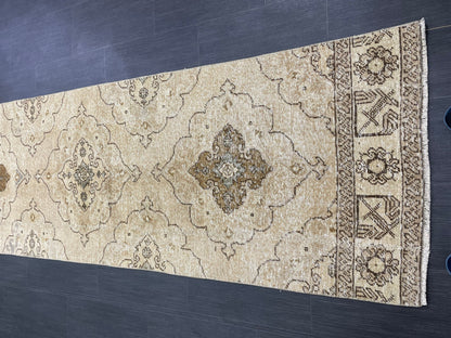 Hand Knotted Runner Rug Turkish Runner 2.7 x 13.5 Rug Vintage Runner Rug Hallway Runner Rug Kitchen Runner Rug Wool Runner Wool Oushak Rug