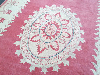 5.9 x 7.8 Oushak turkish rug, large vintage rug -  handmade wool rug, living room rug, bohemian rug,