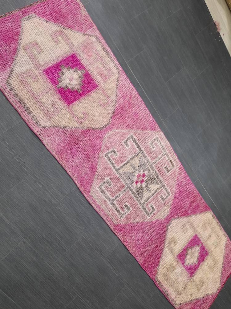 Handmade Runner Rug 2.4 x 8.2 Turkish Runner Rug Vintage Runner Rug Hallway Runner Rug Muted Kitchen Runner Rug Muted Persian Runner