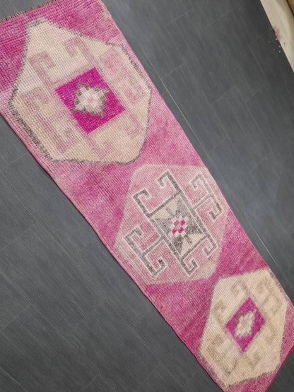 Handmade Runner Rug 2.4 x 8.2 Turkish Runner Rug Vintage Runner Rug Hallway Runner Rug Muted Kitchen Runner Rug Muted Persian Runner