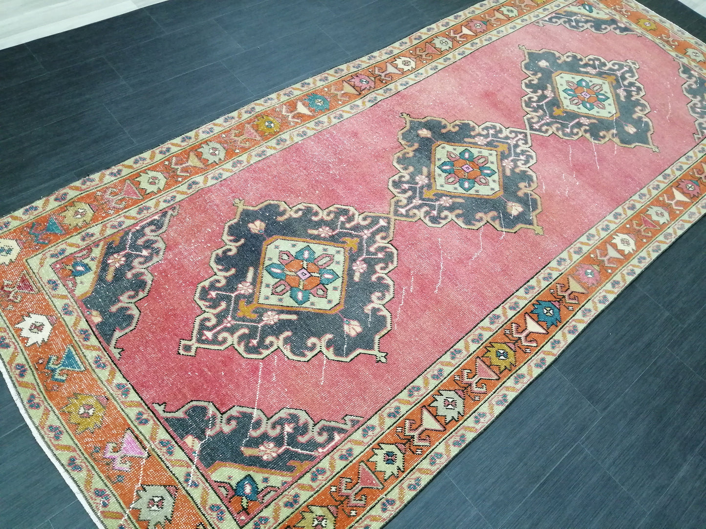 10.9 X 4.8 Oushak Runner Rug Turkish Runner Rug Vintage Runner Rug Hallway Runner Rug Kitchen Runner Rug Wool Runner Rug Wool Oushak Rug