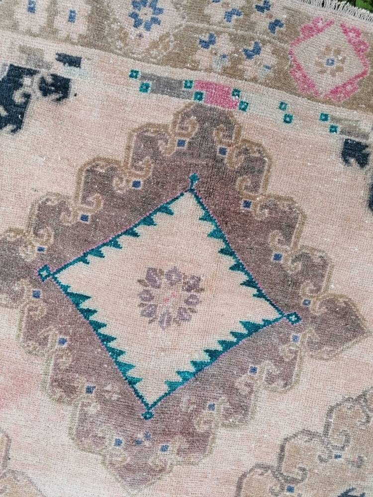 5x13 vintage runner rug, unique hand made wool runner rug, kitchen runner rug, hallway runner rug