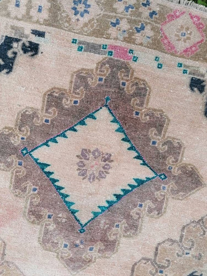 5x13 vintage runner rug, unique hand made wool runner rug, kitchen runner rug, hallway runner rug