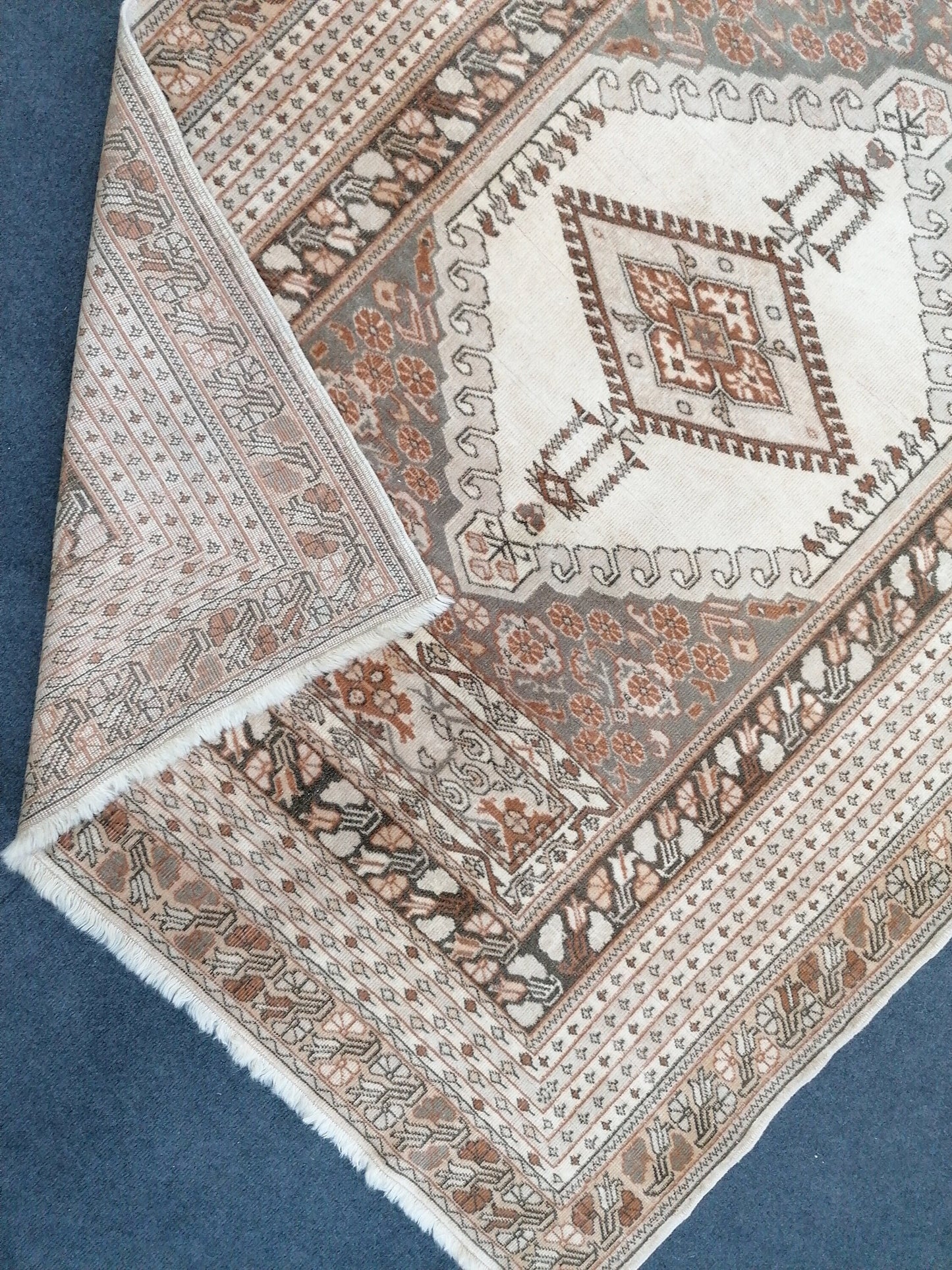 6'x4'6 vintage turkish rug oushak wool rug, vintage anatolian bohemian rug,unique hand made