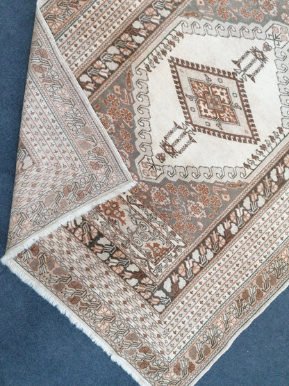 6'x4'6 vintage turkish rug oushak wool rug, vintage anatolian bohemian rug,unique hand made