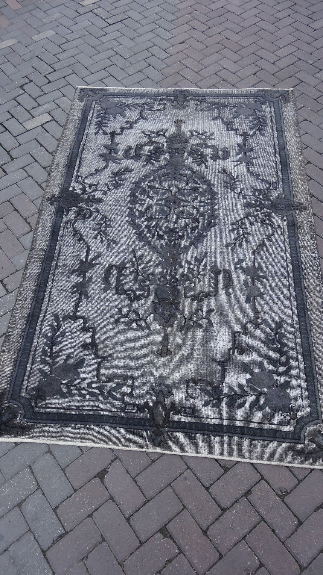 Grey Area Rug Vintage Rug Vintage living room rug Dark wool  Oriental RUG, Turkey Rugs Modern Oushak Rug Modern rug, Vintage Rug Persian