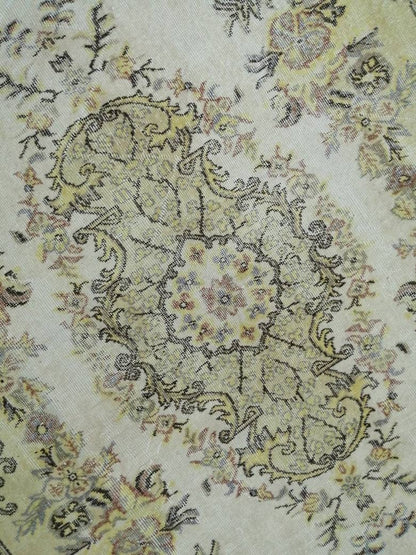 Vintage OUSHAK RUG 6.2 x 9.3 TURKISH Rug Vintage Oushak Runner Rug Vintage Persian Rug Wool Oriental Rug Hand Made Rugs Muted Oriental rug