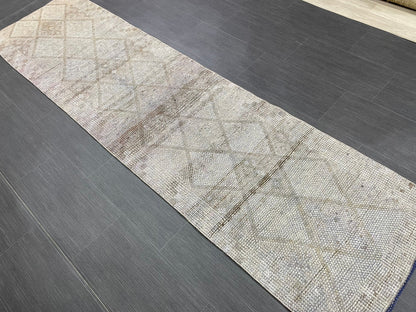 Muted Runner Rug Turkish 2.3 x 8.8 Runner Rug Vintage Runner Rug Hallway Runner Rug Kitchen Runner Rug Wool Runner Handmade Runner Rug