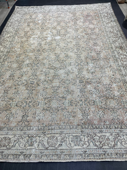 Large Vintage RUG, 8.5 x 12 Rug, Distressed Persian Rug Wool Hand Knotted Rug Oriental Handmade Rug Vintage Turkish Rug