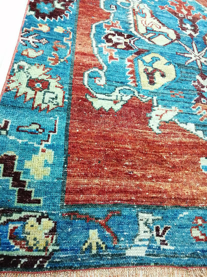 4x10 OLD Oushak Runner Rug Turkish Runner Rug Vintage Runner Rug Hallway Runner Rug Kitchen Runner Rug Wool Runner Rug Wool Oushak Rug