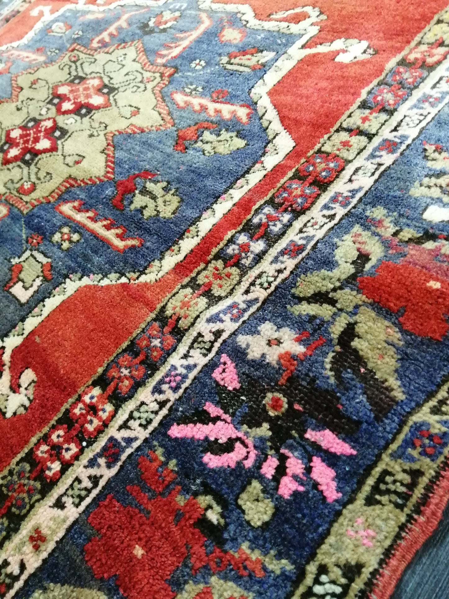 High Wool Pile Antique RUG 4 x 5.6 TURKISH Oushak Rug Vintage Oushak Rug Hand Made Rugs Vintage Turkish Rug Antique Oriental Rug 4x6