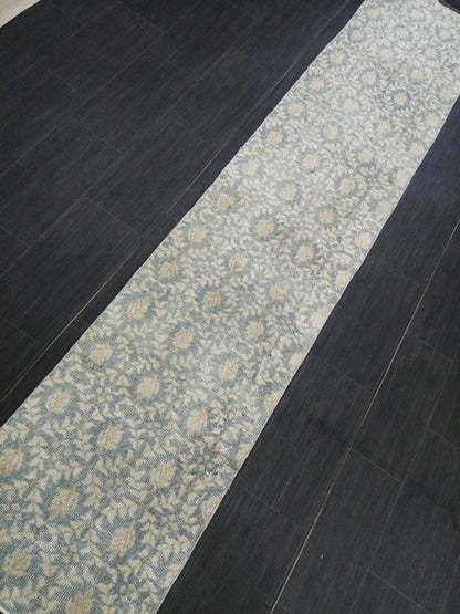 Floral Oushak Runner Rug 10.3 x 2 Turkish Runner Rug Vintage Runner Rug Hallway Runner Rug Kitchen Runner Rug Wool runner vintageturkish_rug