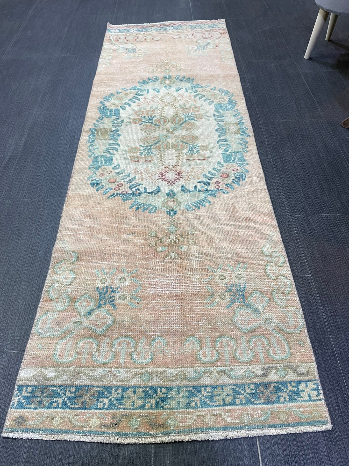 VINTAGE Runner Rug, Turkish Runner 2.2 x 6.9 Rug, Handmade Runner Rug, Hallway Runner Rug,Turkish Rug Runner Wool Runner Rug Wool Oushak Rug