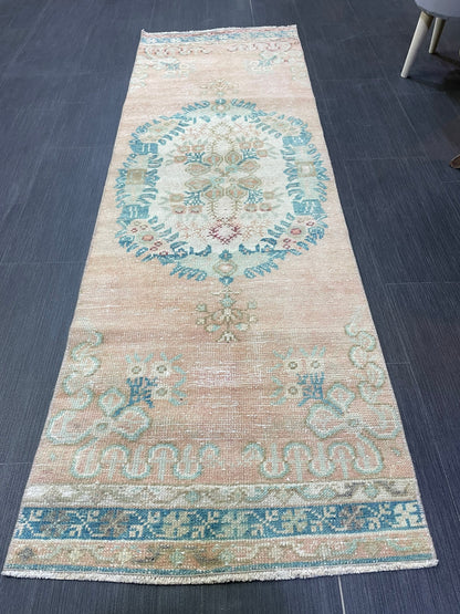 VINTAGE Runner Rug, Turkish Runner 2.2 x 6.9 Rug, Handmade Runner Rug, Hallway Runner Rug,Turkish Rug Runner Wool Runner Rug Wool Oushak Rug