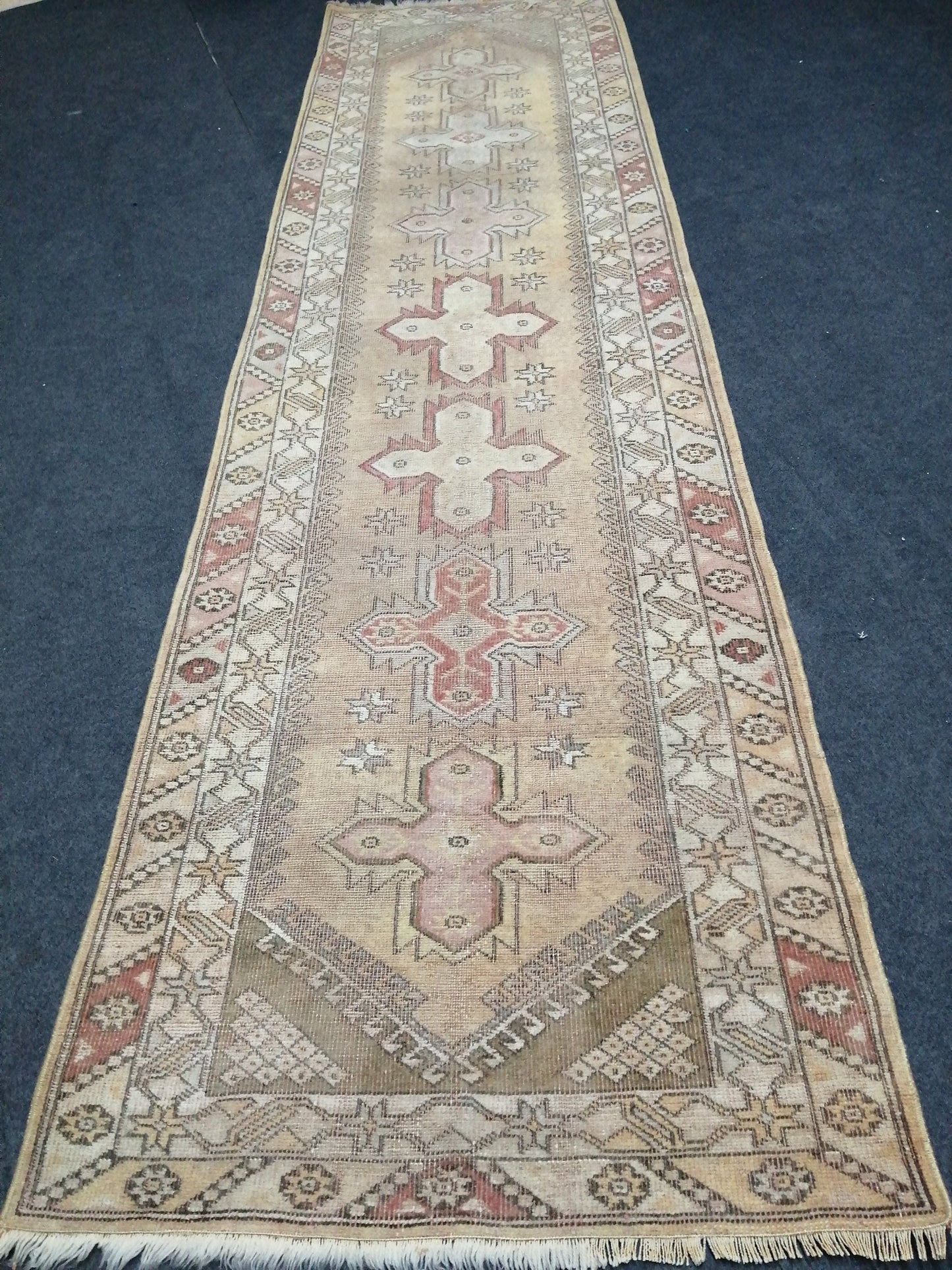 3x10 Muted Oushak Runner Rug Turkish Runner Rug Vintage Runner Rug Hallway Runner Rug Kitchen Runner Rug Wool Runner 2.10 x 10 Rug