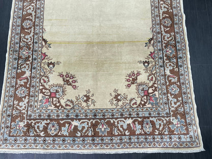 VINTAGE RUG TURKISH Rug Wool 5 x 9.4 Rug Vintage Oushak Rug Handmade Rug Hand Knotted Rug