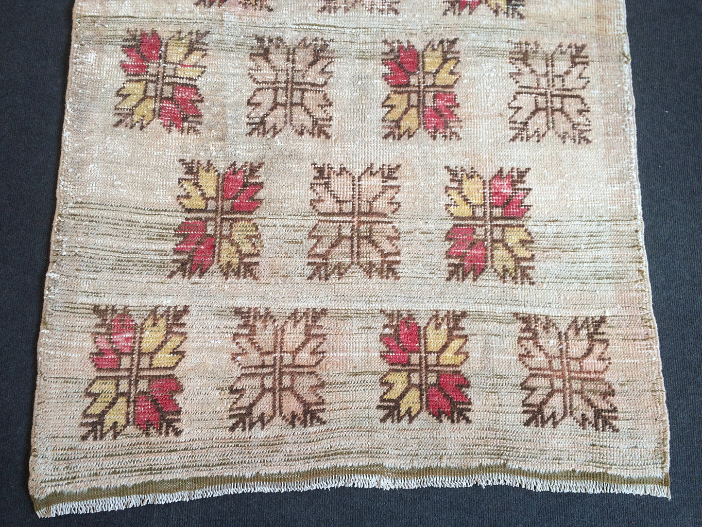 Vintage living room rug , wool pile RUG, Pastel Oushak rug , Turkish Oushak Rug, Vintage Runner Rug, Vintage Oushak Rug, Wool Rug, Bohemian