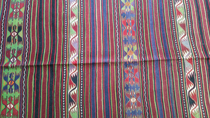 Hand Made Oushak Rug  KiLiM Rug Turkish Rug Vintage Rug Flatwoven with Embroidered