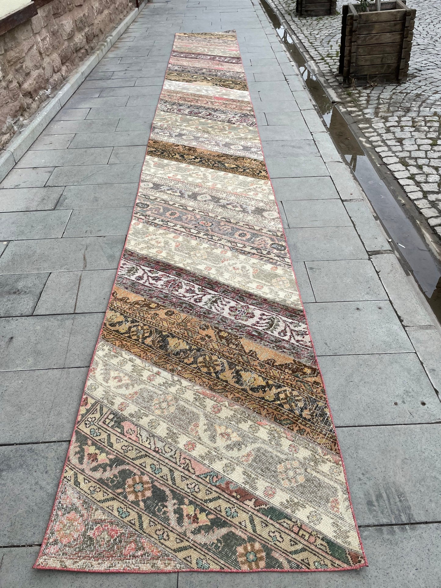 Vintage Runner Rug 2.7 x 22 ft Extra Long  TURKISH Runner Rug Vintage Runner Rug Oriental Runner Rug Patchwork Runner Hand Knotted Runner