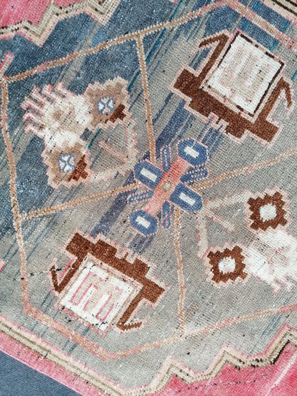 Pink runner rug 2'10x10'2 turkish vintage runner rug, hallway runner rug,kitchen runner rug